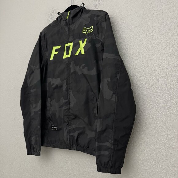Fox Racing Men's Size Small Moth Camo Windbreaker Jacket Hooded Lightweight - Picture 7 of 14